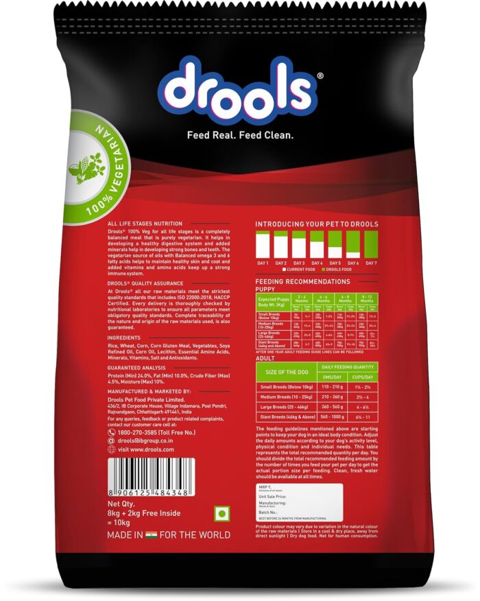 Drools Dry Dog Food All Lifestages 100% Vegetable,